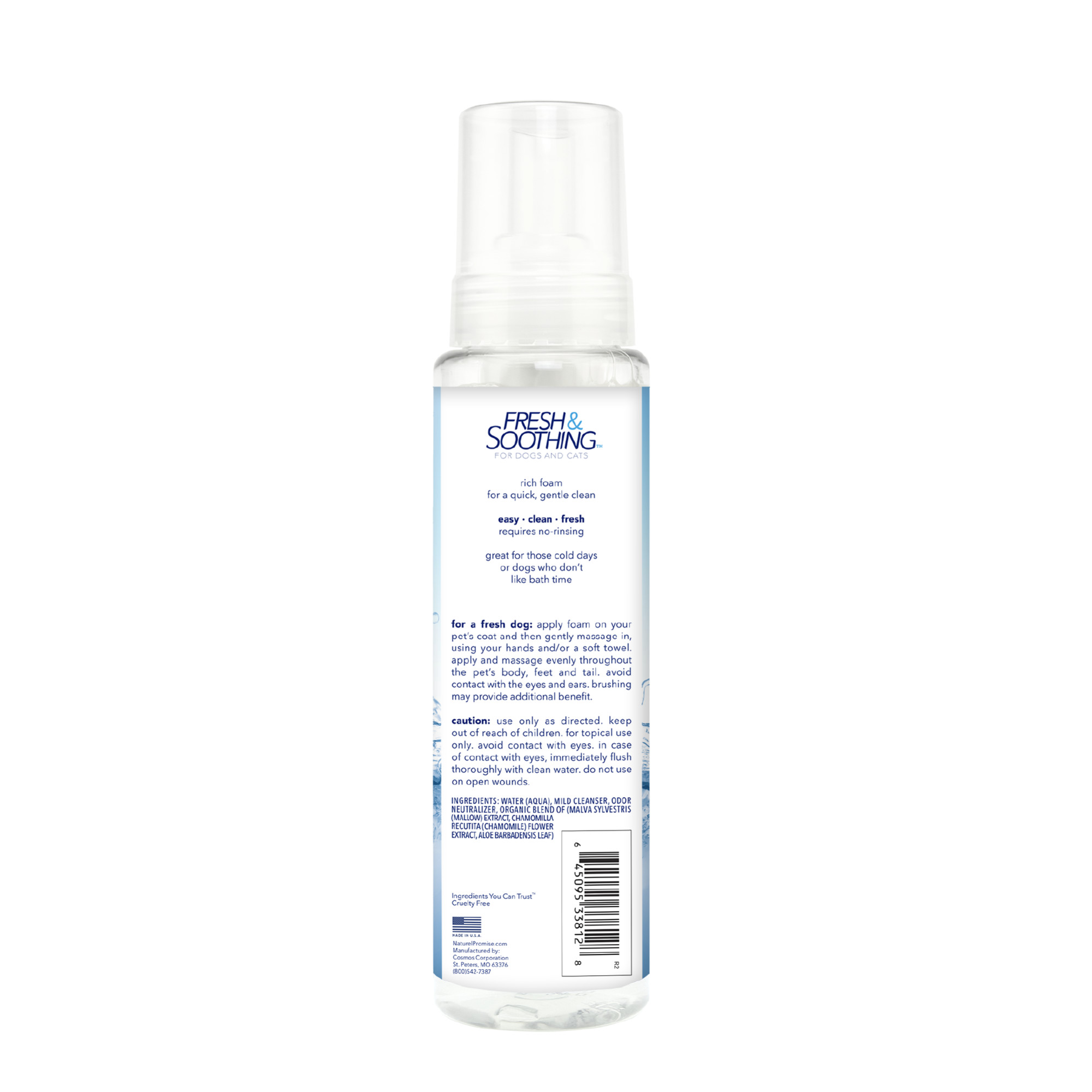 Natural Waterless Foaming Shampoo for Pets